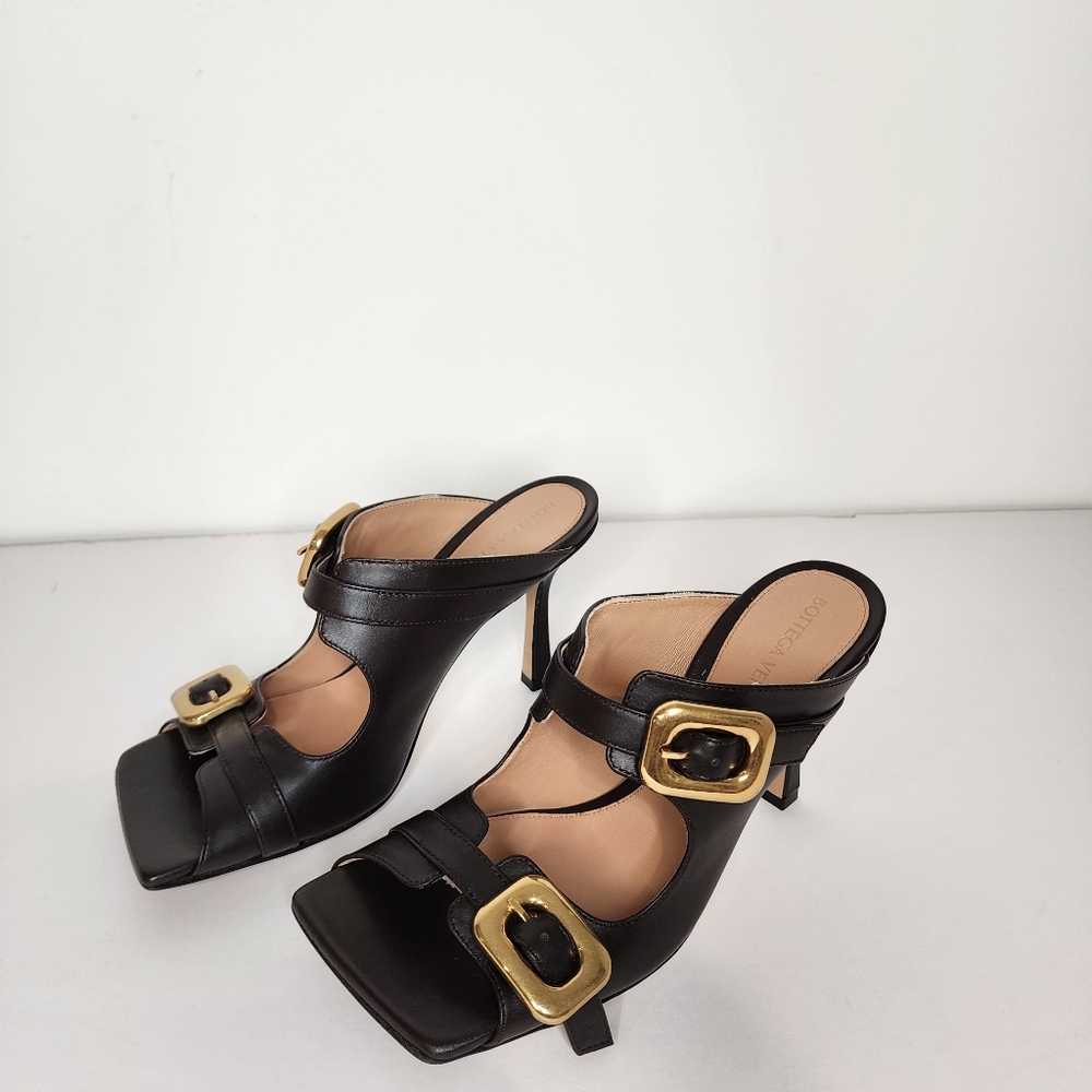 Bottega Veneta Stretch Buckle leather Heeled sandals Mule in brown size 36